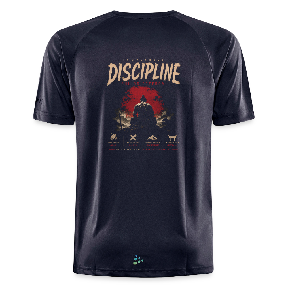 Discipline Builds Freedom Backprint Herren Sportshirt - mouse grey