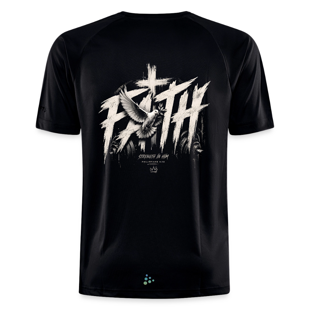 Faith Philipper 4:13 Backprint Herren Sportshirt - black
