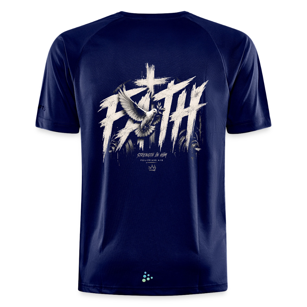 Faith Philipper 4:13 Backprint Herren Sportshirt - dark navy