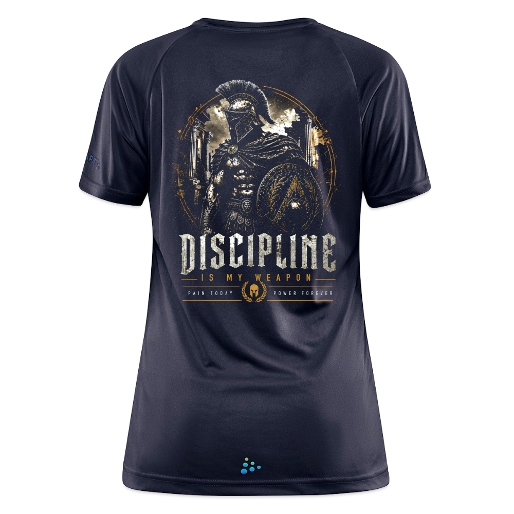 Discipline Backprint Damen Sportshirt - mouse grey