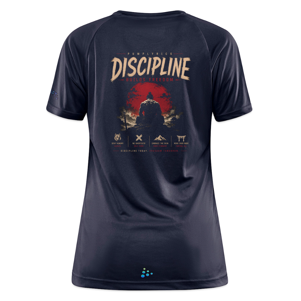 Discipline Builds Freedom Backprint Damen Sportshirt - mouse grey