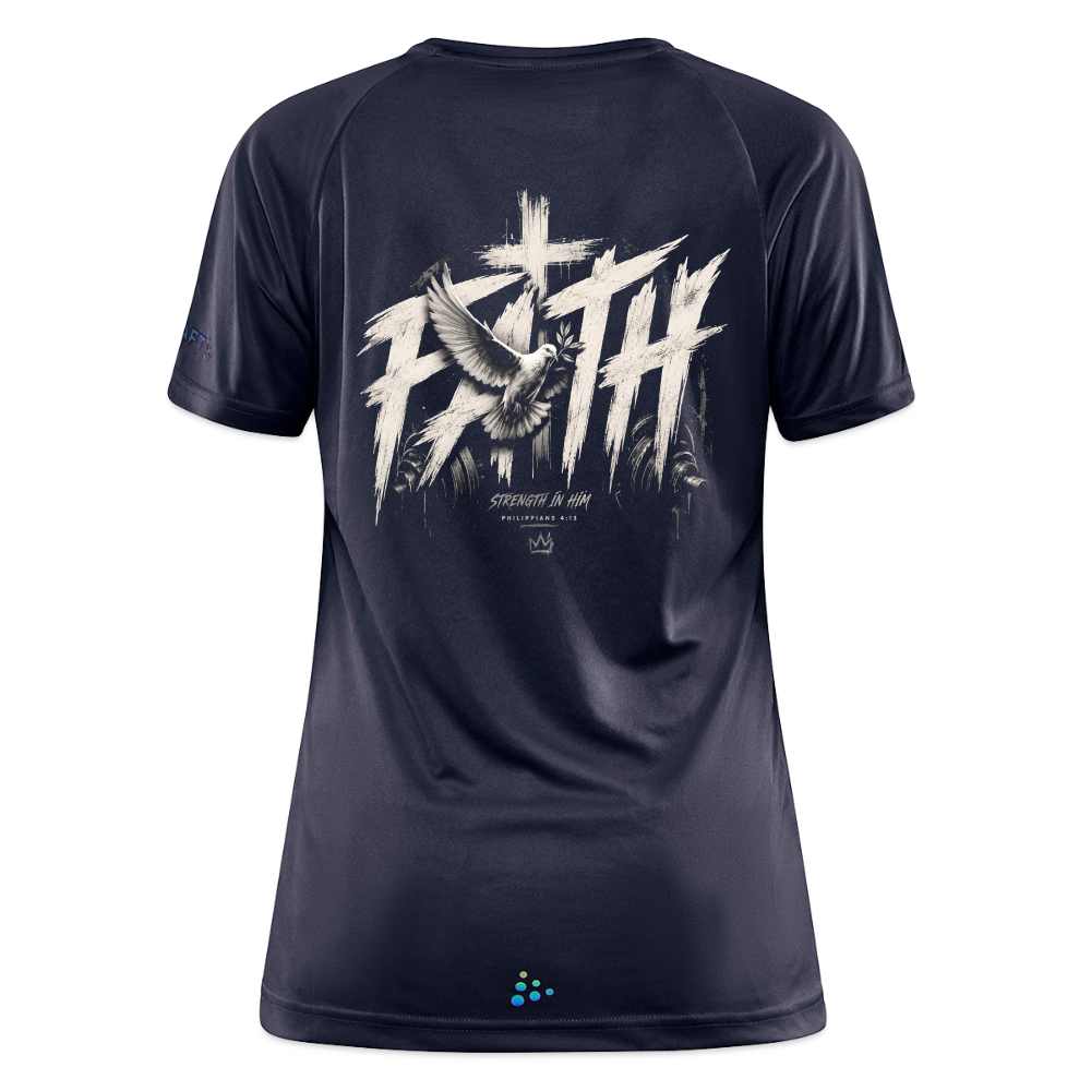 Faith Philipper 4:13 Backprint Damen Sportshirt - mouse grey
