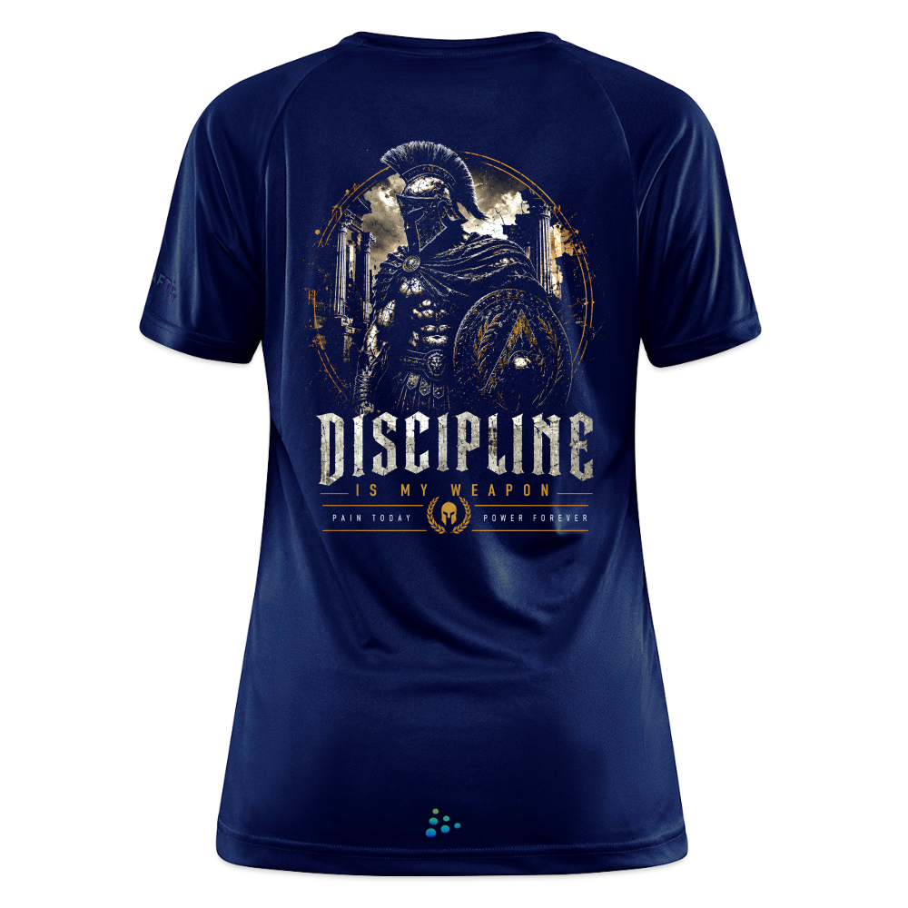 Discipline Backprint Damen Sportshirt - dark navy