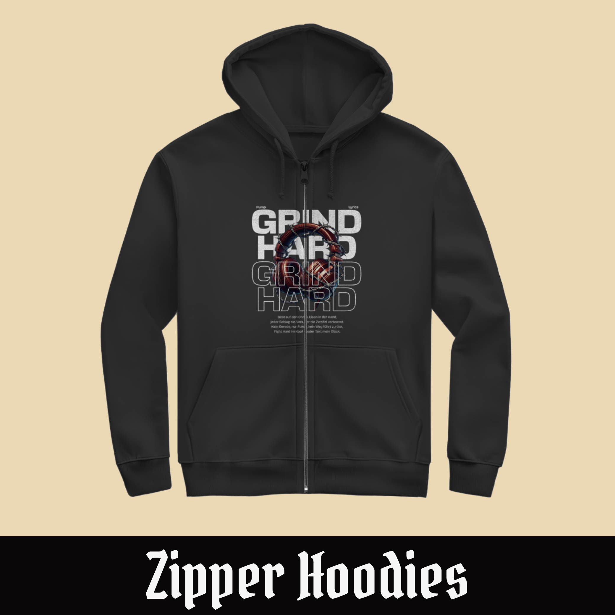 Herren Zipper Hoodie
