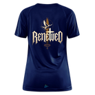 Renewed Backprint Damen Sportshirt - dark navy