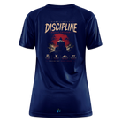 Discipline Builds Freedom Backprint Damen Sportshirt - dark navy