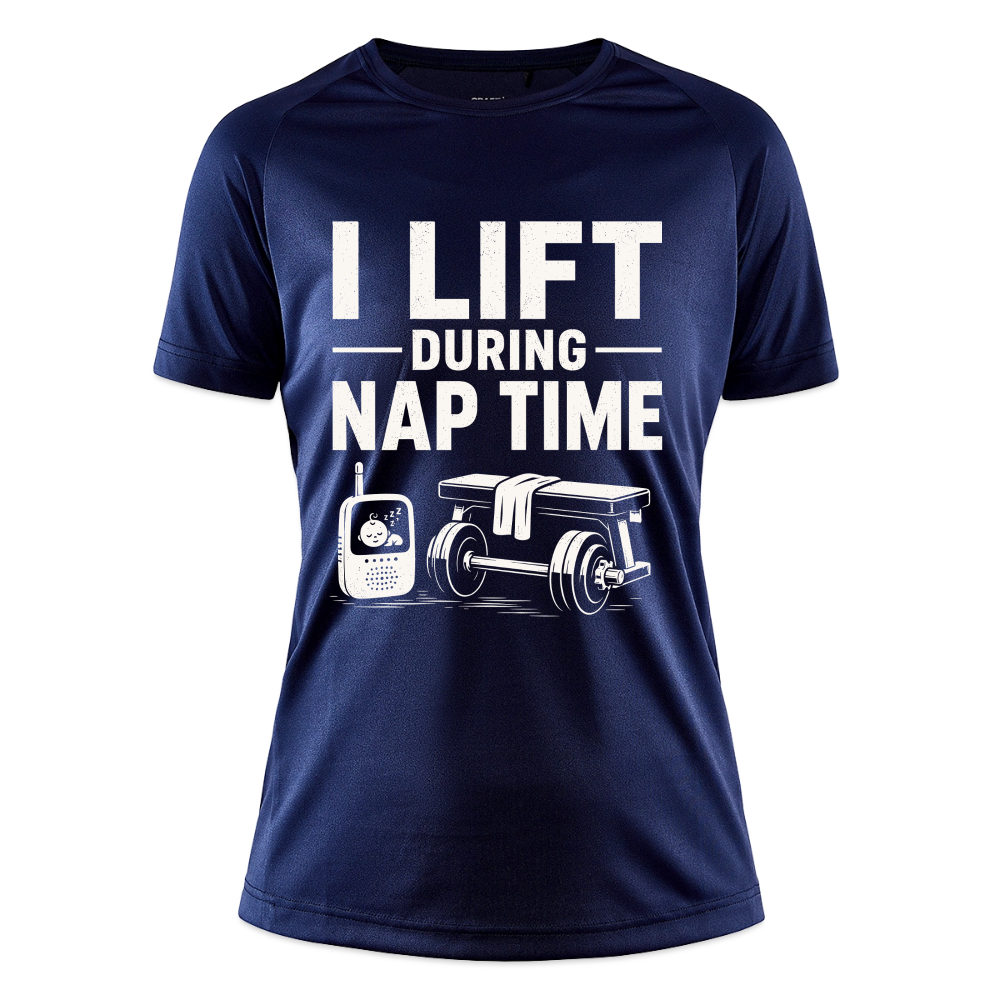 I Lift During Nap Time Damen Sportshirt - dark navy