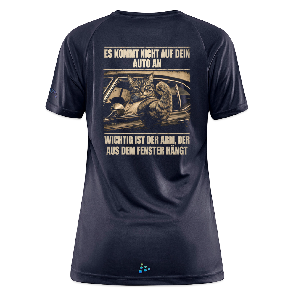 Backprint Katze Auto Humor Sportshirt - mouse grey