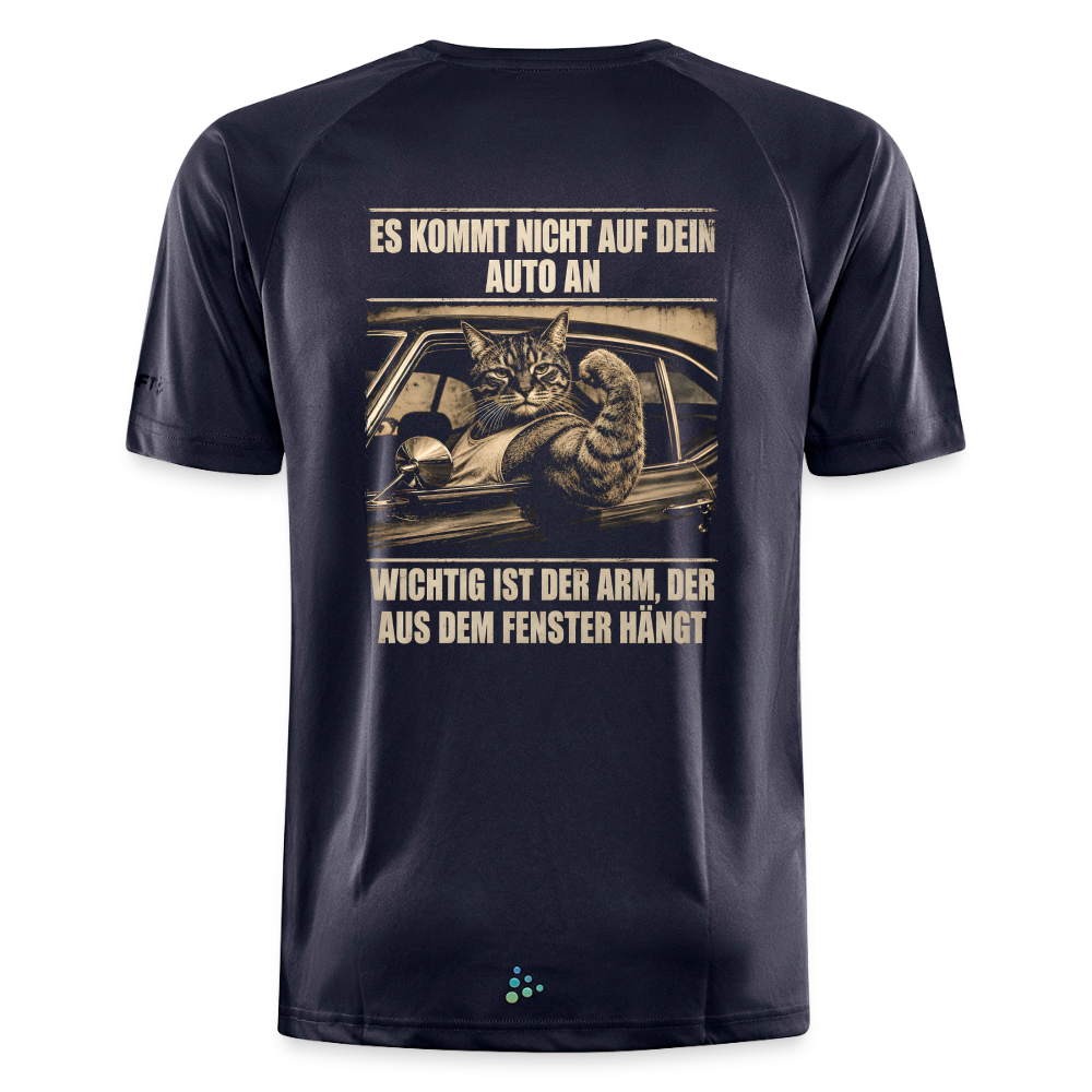 Backprint Katze Auto Humor Sportshirt - mouse grey
