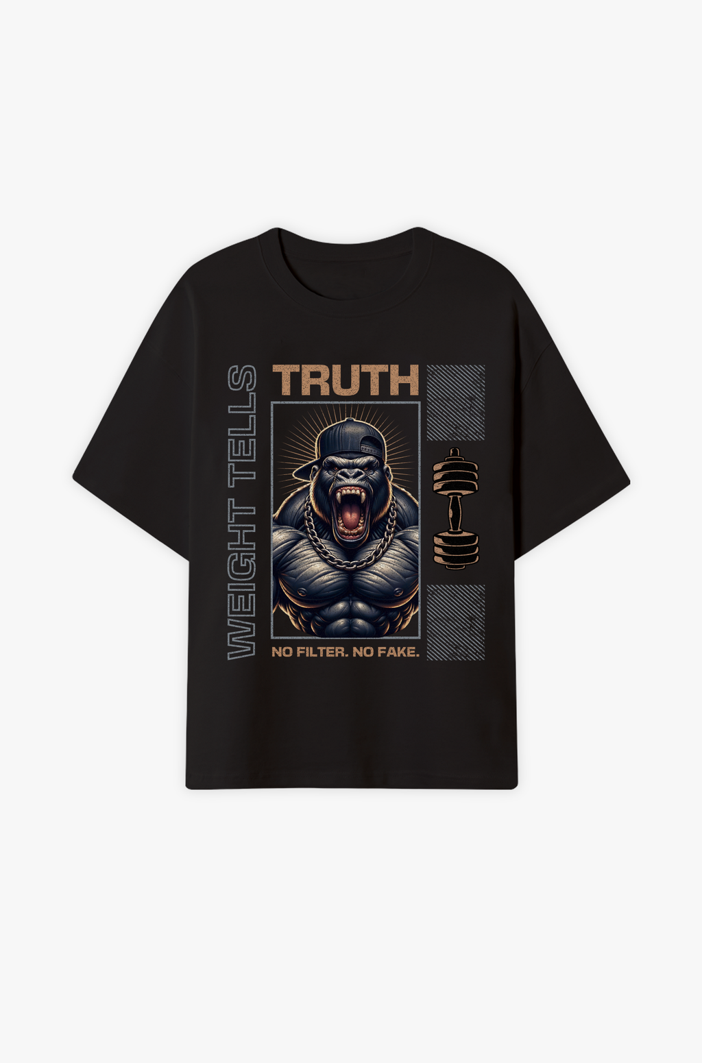 Truth – Gewicht lügt nicht, Stärke ohne Filter Oversize Shirt