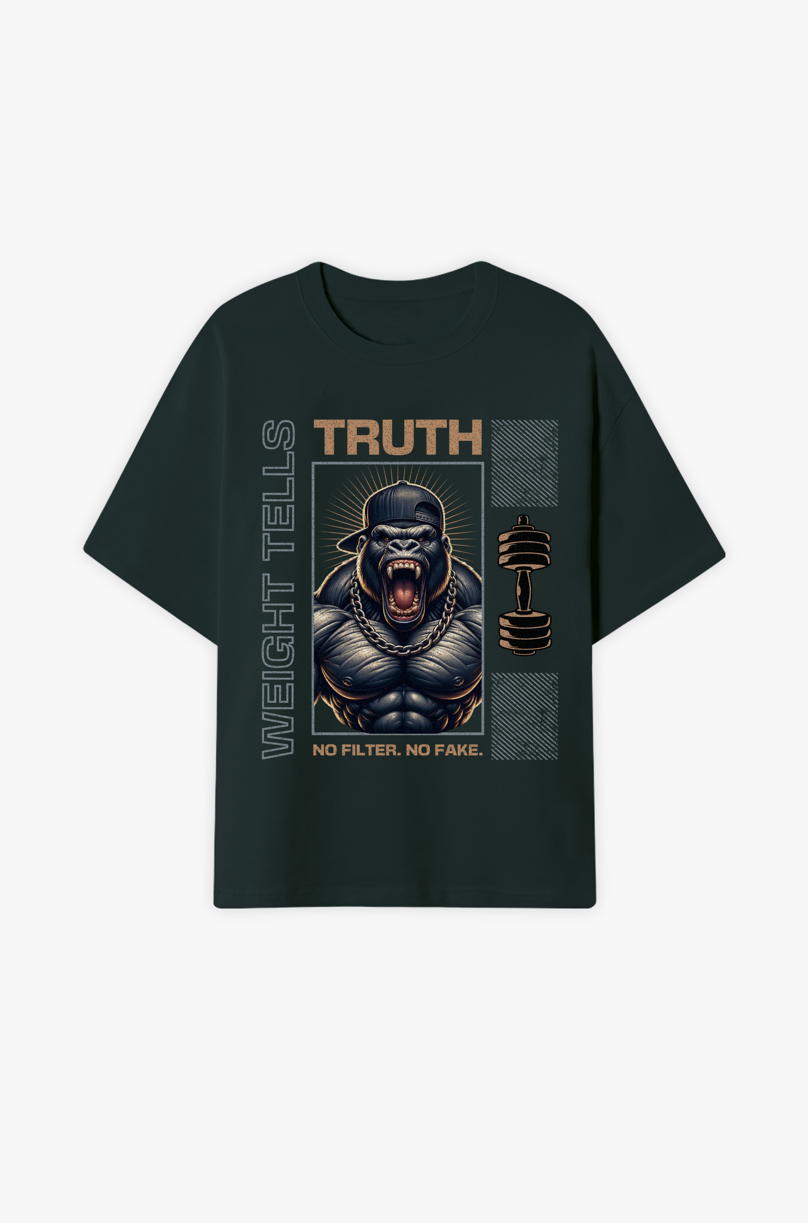 Truth – Gewicht lügt nicht, Stärke ohne Filter Oversize Shirt