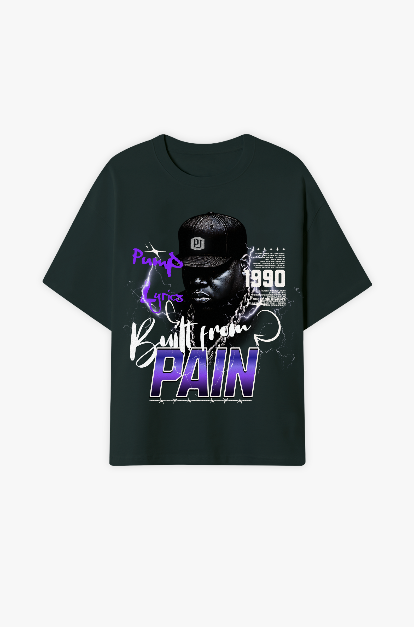 Pumplyrics Oversize Shirt – Built from pain HipHop