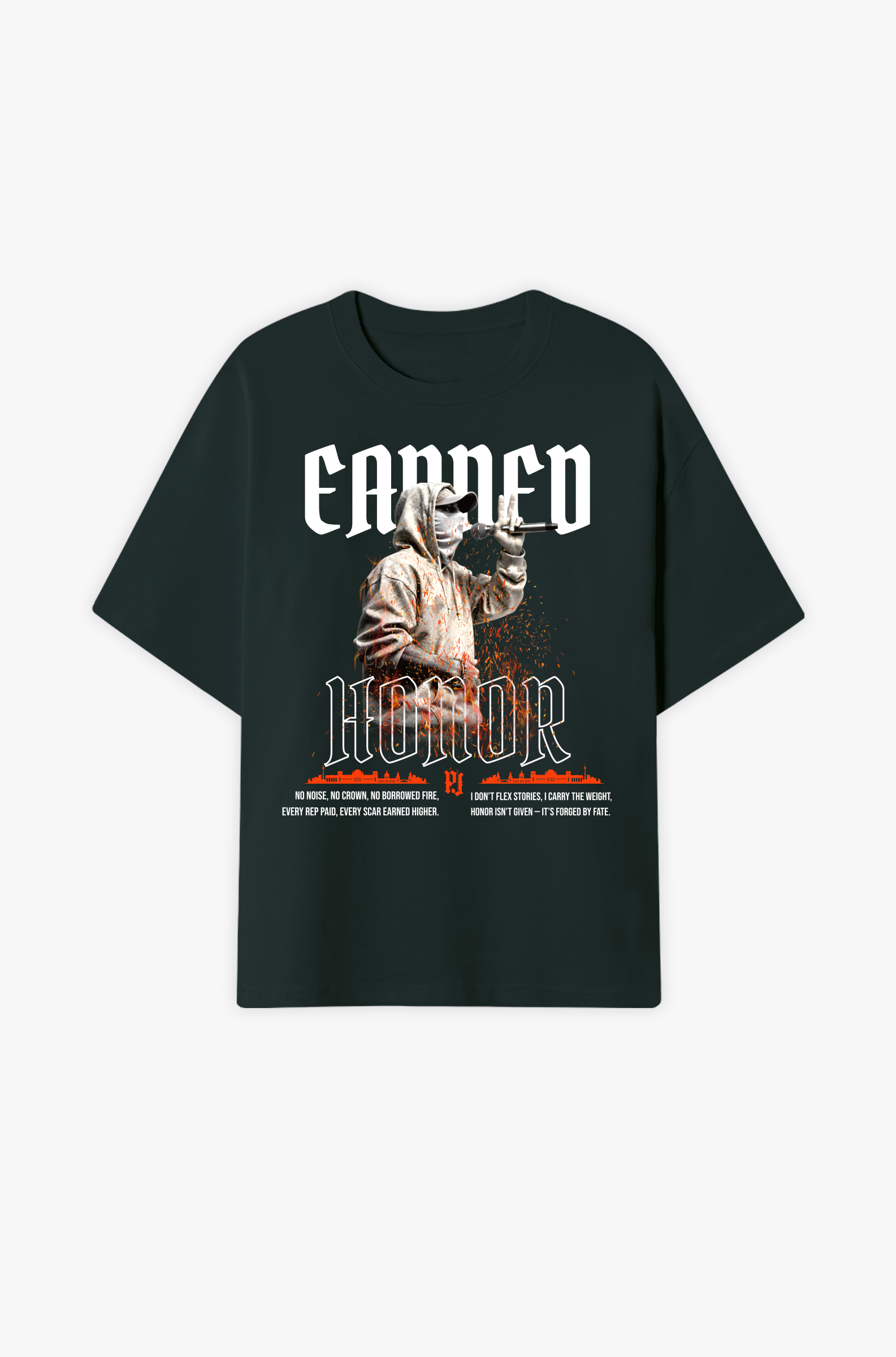 Earned Honor – Respekt durch Leistung, Feuer & echte Haltung Oversized Shirt