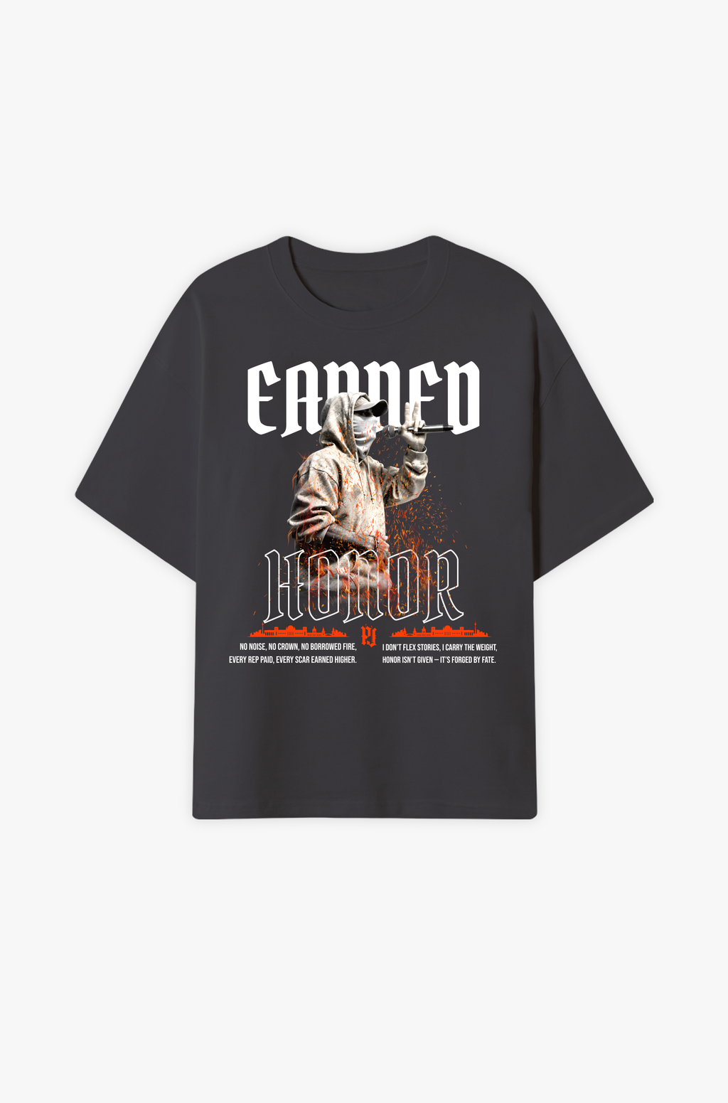 Earned Honor – Respekt durch Leistung, Feuer & echte Haltung Oversized Shirt