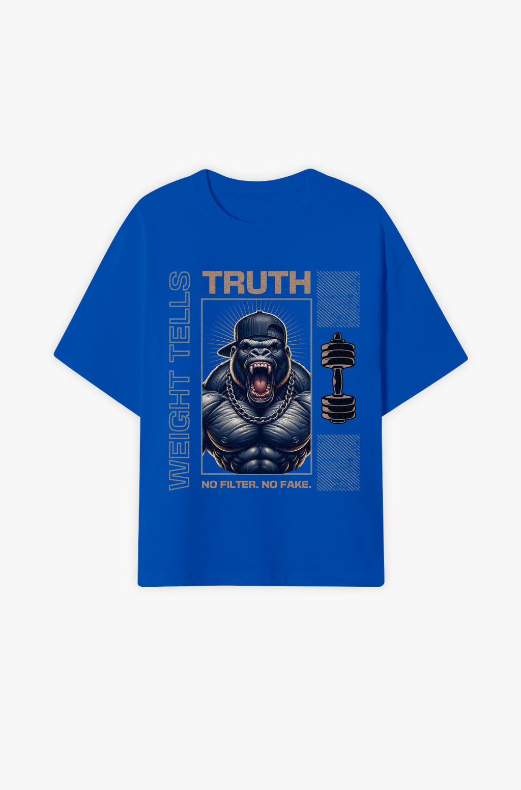 Truth – Gewicht lügt nicht, Stärke ohne Filter Oversize Shirt