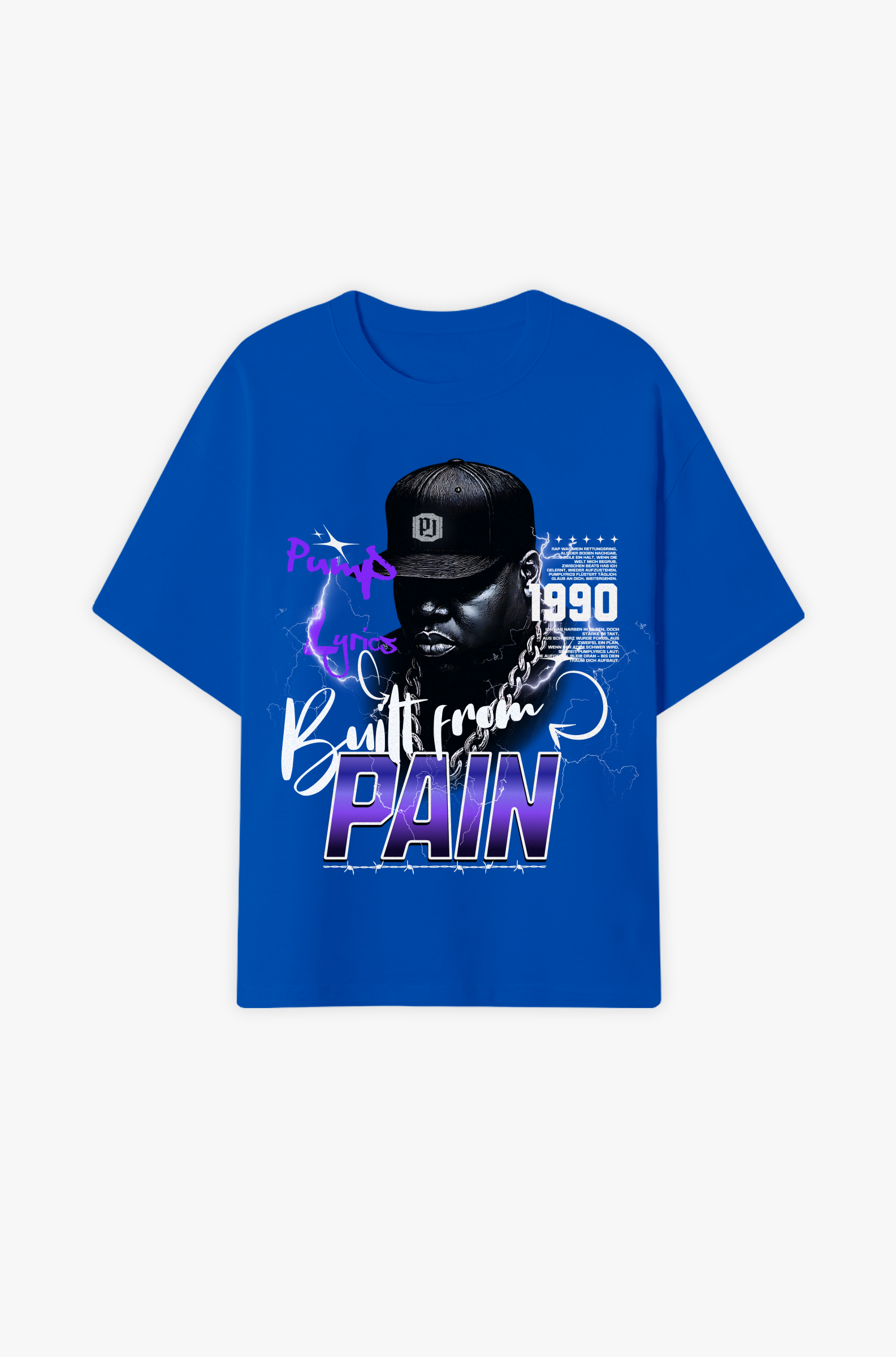 Pumplyrics Oversize Shirt – Built from pain HipHop