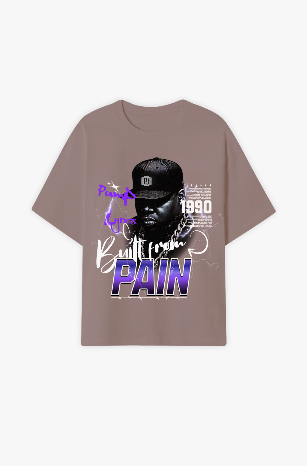 Pumplyrics Oversize Shirt – Built from pain HipHop