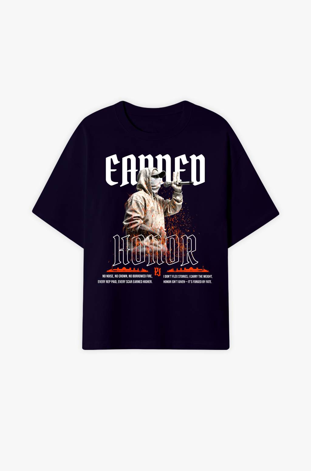 Earned Honor – Respekt durch Leistung, Feuer & echte Haltung Oversized Shirt