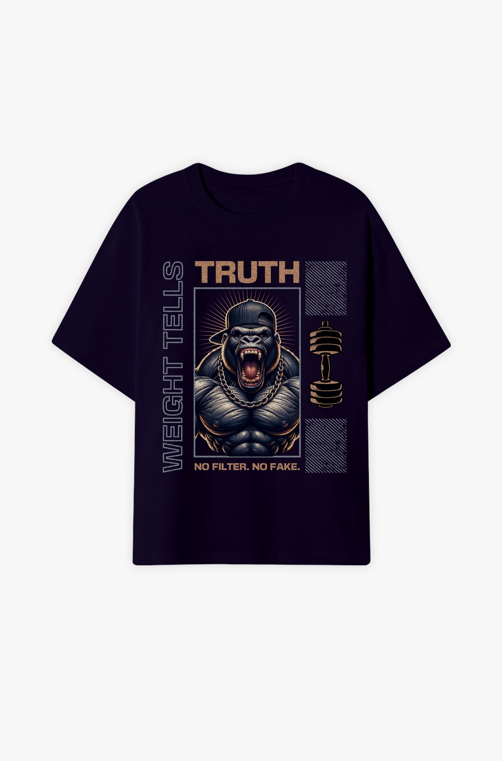 Truth – Gewicht lügt nicht, Stärke ohne Filter Oversize Shirt