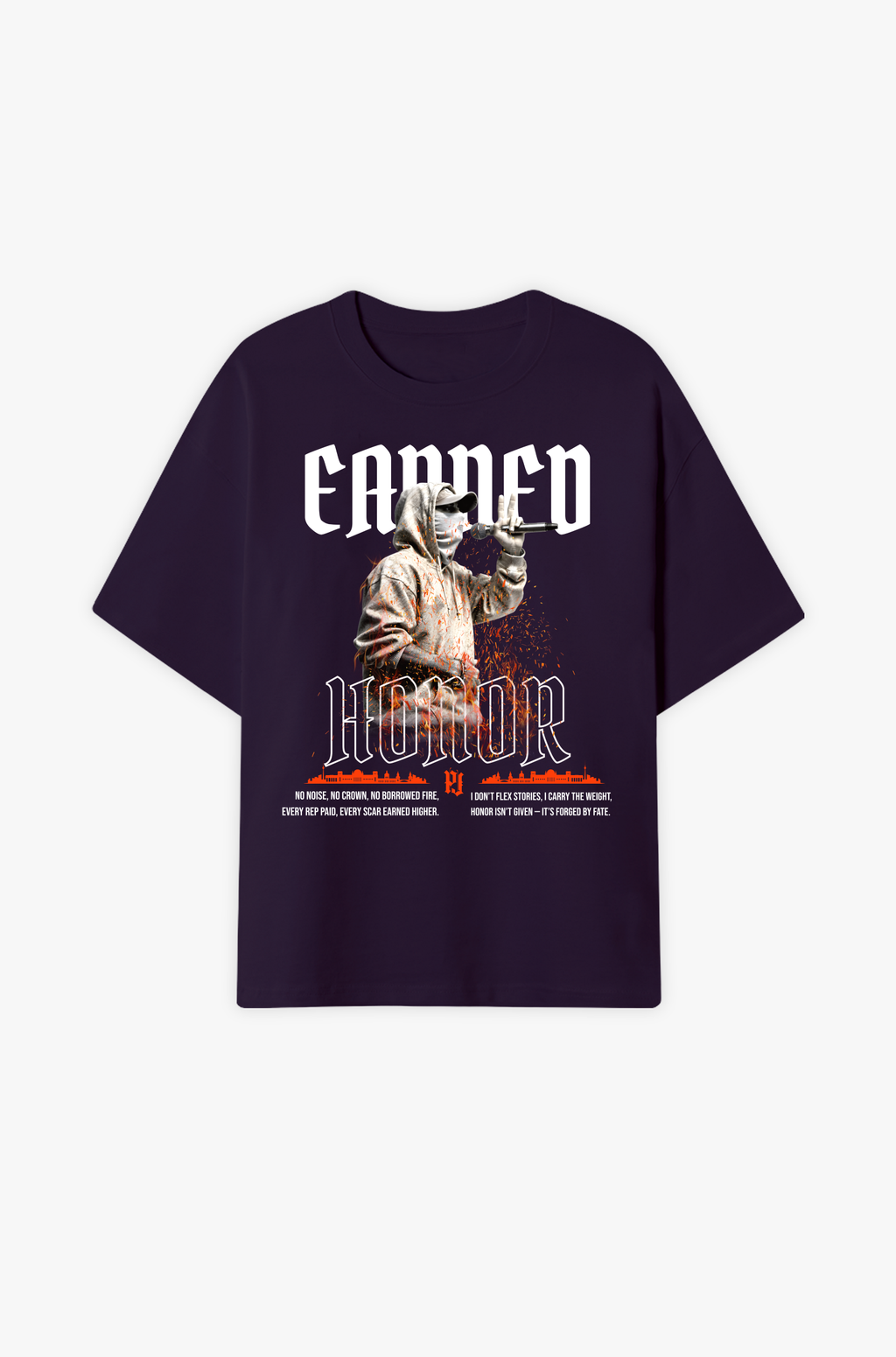 Earned Honor – Respekt durch Leistung, Feuer & echte Haltung Oversized Shirt