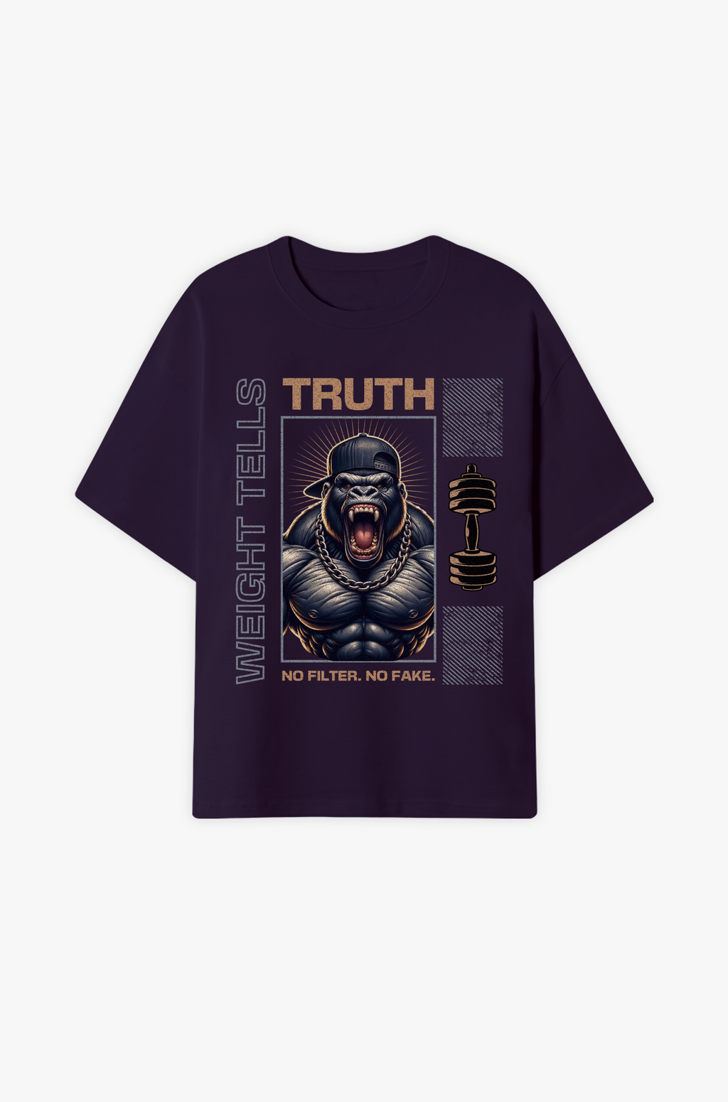 Truth – Gewicht lügt nicht, Stärke ohne Filter Oversize Shirt