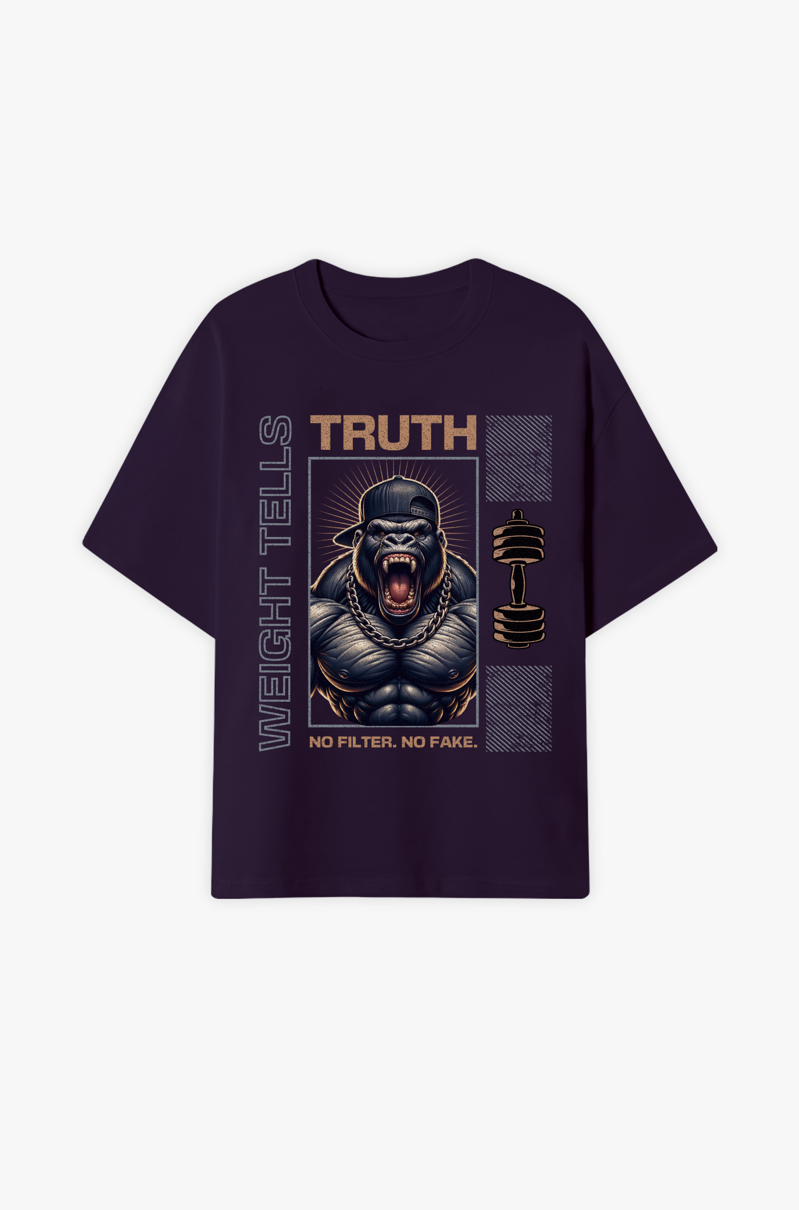 Truth – Gewicht lügt nicht, Stärke ohne Filter Oversize Shirt