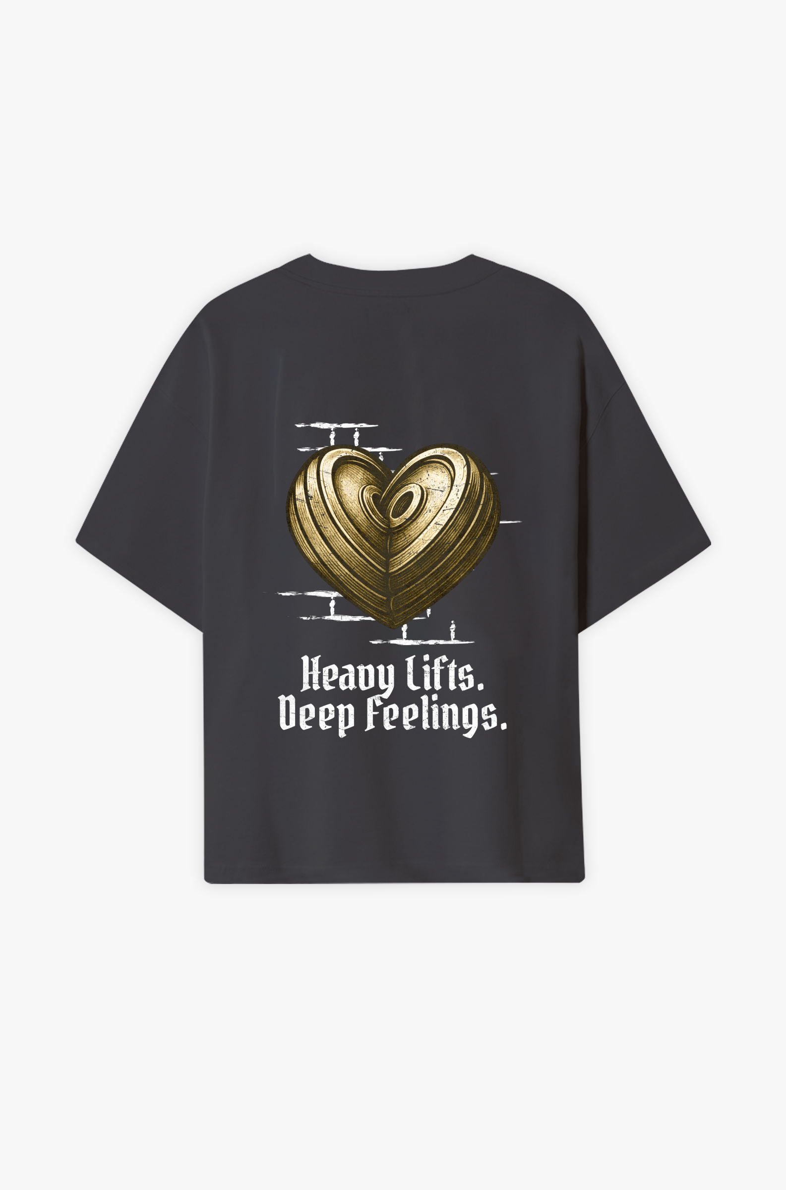 Heavy Lifts, Deep Feelings Oversize Shirt– Ein Herz aus Eisen, ein Geist voller Tiefe