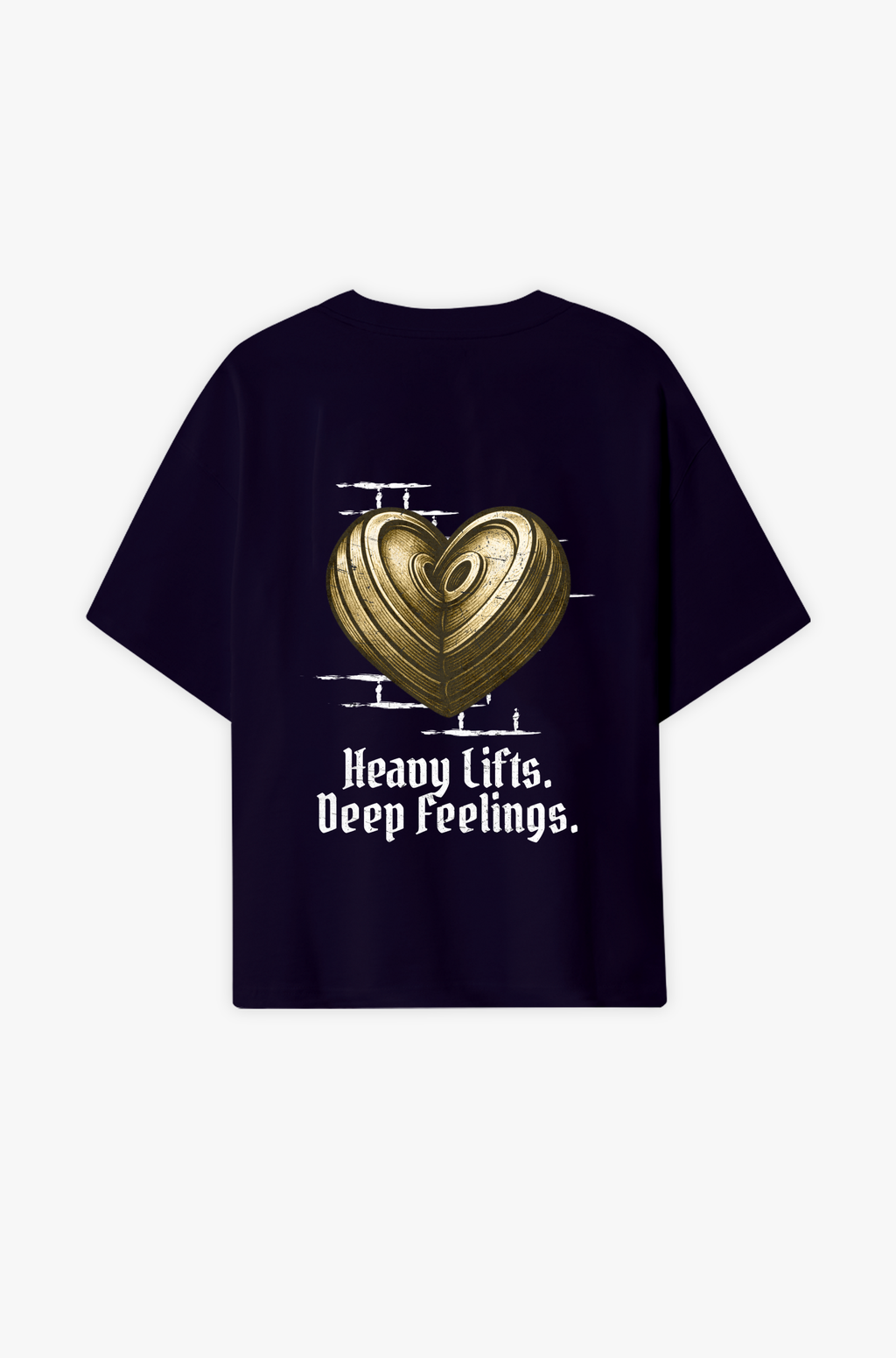 Heavy Lifts, Deep Feelings Oversize Shirt– Ein Herz aus Eisen, ein Geist voller Tiefe