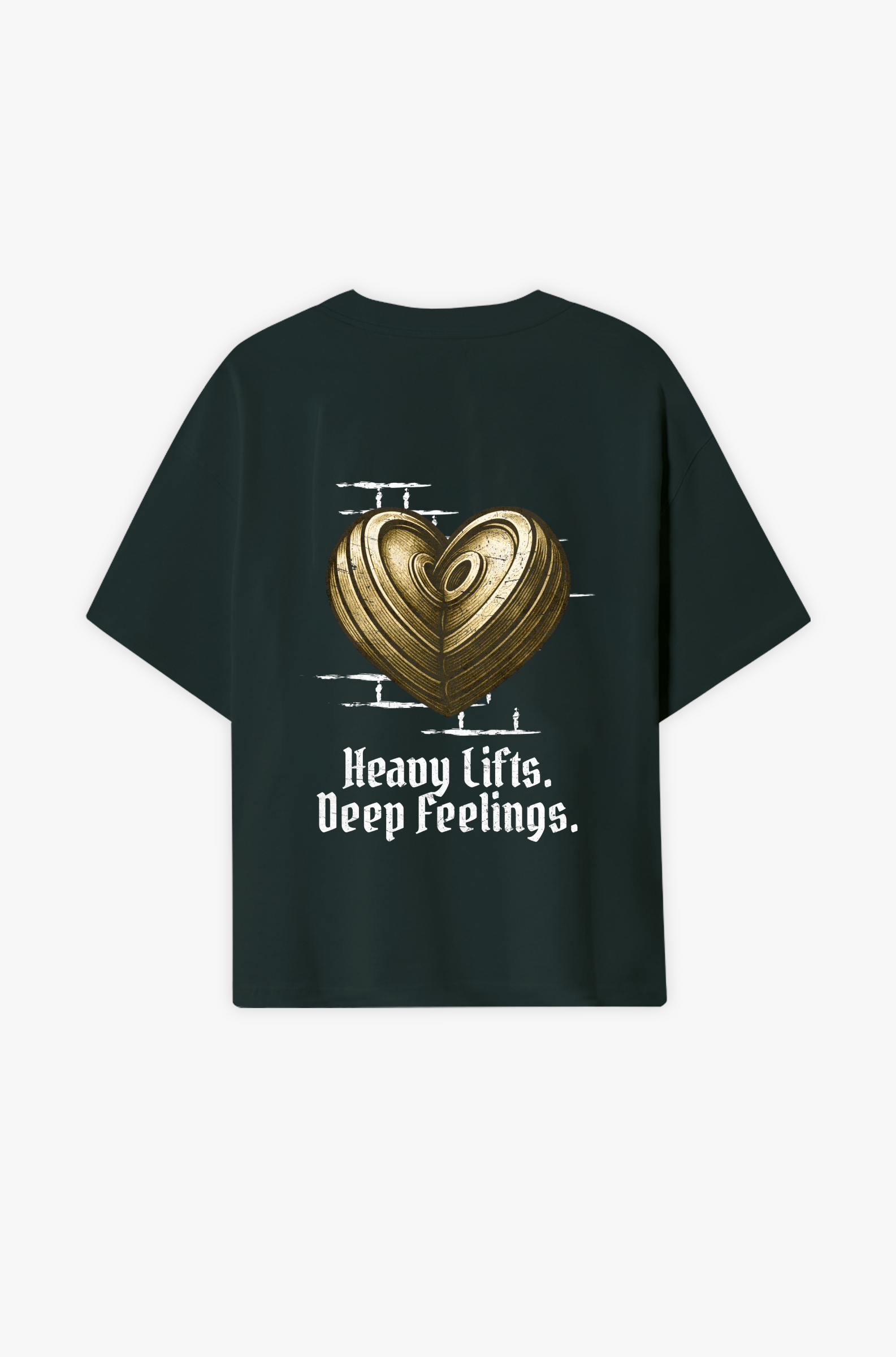 Heavy Lifts, Deep Feelings Oversize Shirt– Ein Herz aus Eisen, ein Geist voller Tiefe