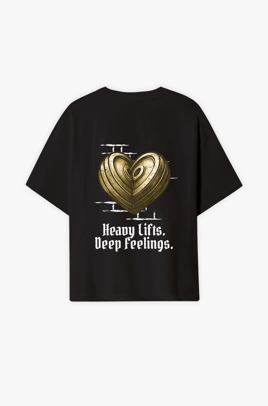 Heavy Lifts, Deep Feelings Oversize Shirt– Ein Herz aus Eisen, ein Geist voller Tiefe